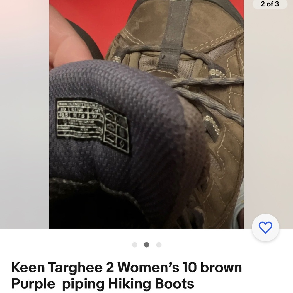 Women’s keen targhee 2 size 10 hiking boots purple accents - Picture 3 of 9